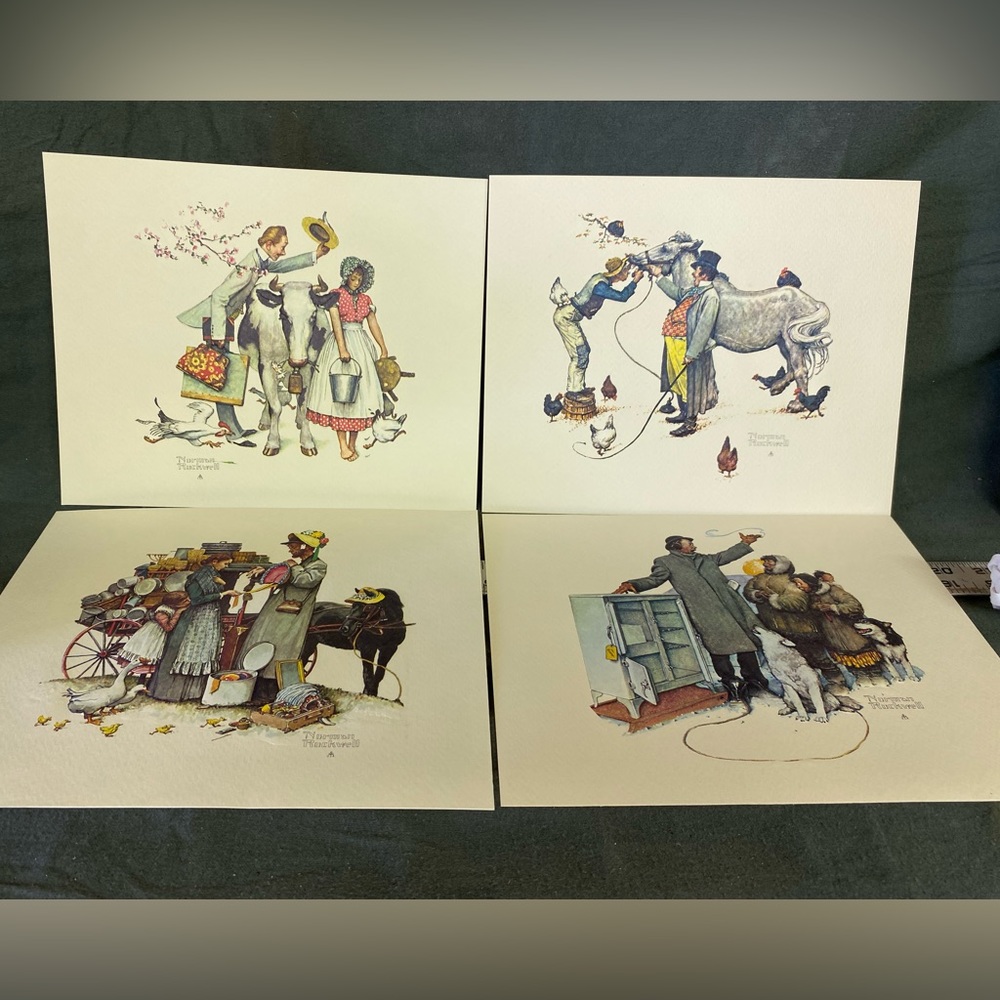 Norman Rockwell Prints “Traveling Salesman “ Four Seasons collection.